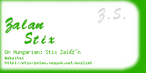 zalan stix business card